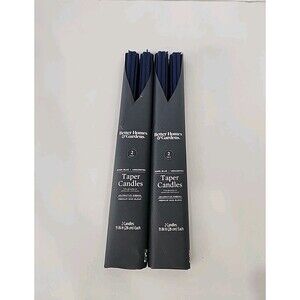 2-Pack,Better Homes & Gardens Unscented Taper Candles, Blue ,11 Inches Height
